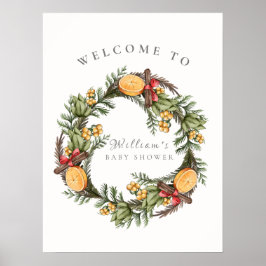 Välkomsthälsa om vinterjulandedräkt poster