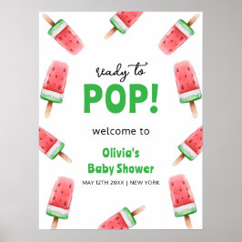 Välkomsthälsa om Watermelon Ice Cream Popcicle Bab Poster