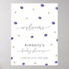 Välkomsthälsa över sommarfärgen Blueberry Baby Sho Poster