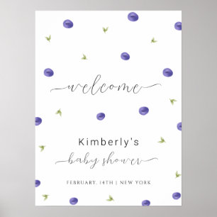 Välkomsthälsa över sommarfärgen Blueberry Baby Sho Poster