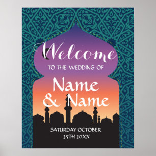 Välkomsthälsa Poster Bröllop Arabian Nights Poste