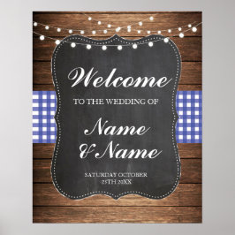 Välkomsthälsa Poster med blått kontrolltecken Bröl