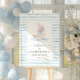 Välkomsthälsa till Sailor Bear Blue Rand Poster