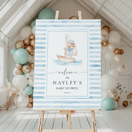 Välkomsthälsa till Sailor Bear Blue Rand Poster