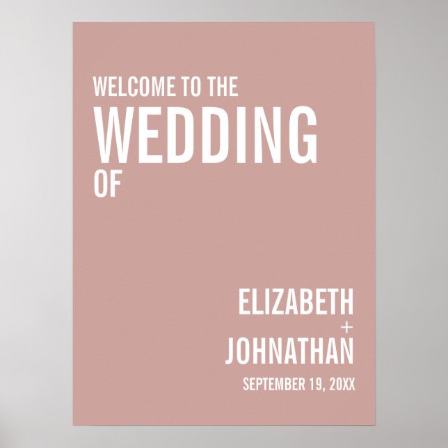 Välkomsthälsa till Simho Dusty Ro Typography Bröll Poster (Framsidan)