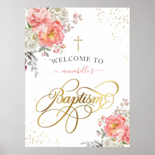 Välkomsthälsande Blommigt för flicka Poster