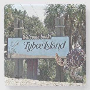Välkomsthälsande Underlägg på Tybee Island, Sten