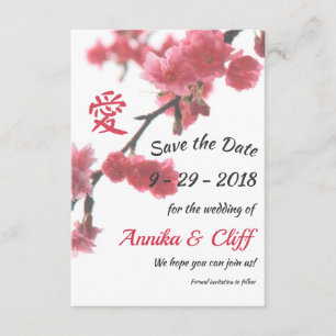 Välkomsthälsande Vår Sakura Kärlek-symbol Spara da Datumet