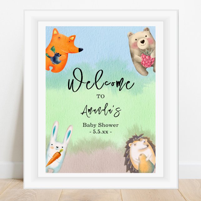 Välkomsthälsbabyskor för skogsdjur poster (Skapare uppladdad)