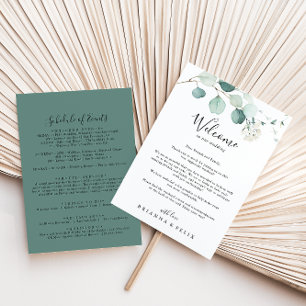 Välkomsthälsning Brev i Grönten Eucalyptus Bröllop