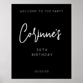 Välkomsthälsning för 30års födelsedag med minimali poster