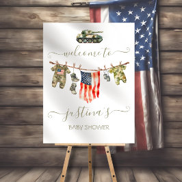 Välkomsthälsning för American Flagga Baby Shower C Poster