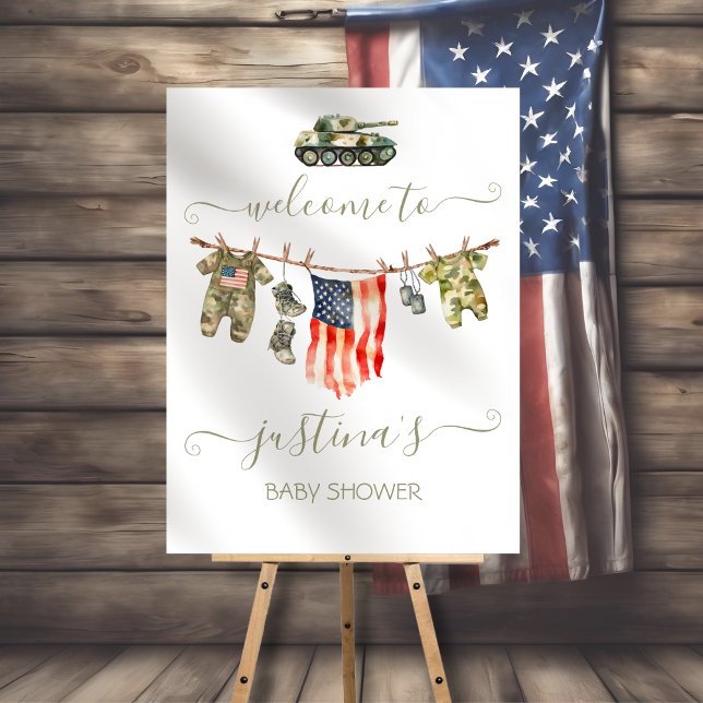 Välkomsthälsning för American Flagga Baby Shower C Poster (Skapare uppladdad)