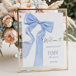 Välkomsthälsning för babybabyskor i elegant Blue B Poster