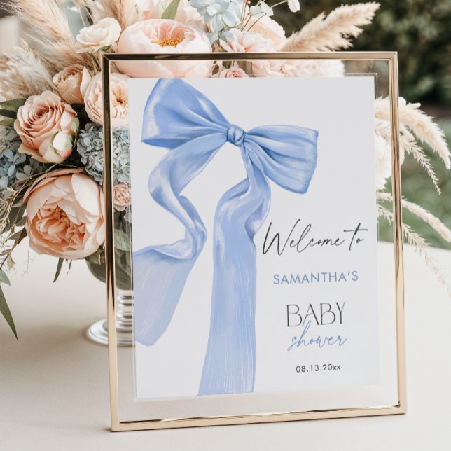 Välkomsthälsning för babybabyskor i elegant Blue B Poster (Skapare uppladdad)