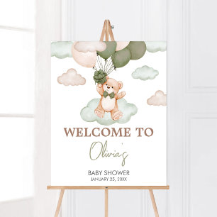 Välkomsthälsning för babybabyskor i grönt Baby Bea Poster
