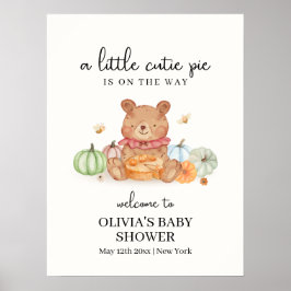 Välkomsthälsning för babykläder i Cutie Pumpkin Pa Poster