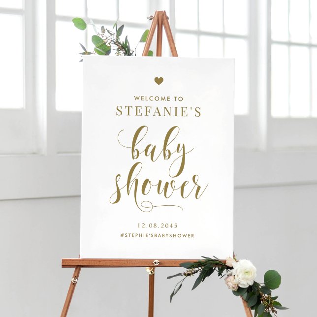 Välkomsthälsning för babykläder i guld med fetstil poster (Skapare uppladdad)
