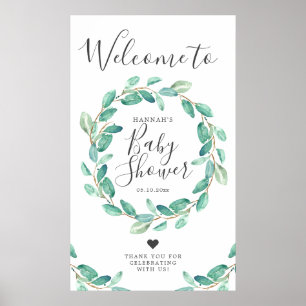 Välkomsthälsning för babyskor i bayou Botanicals Poster