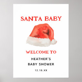 Välkomsthälsning för babyskor i Santa Baby Helgdag Poster