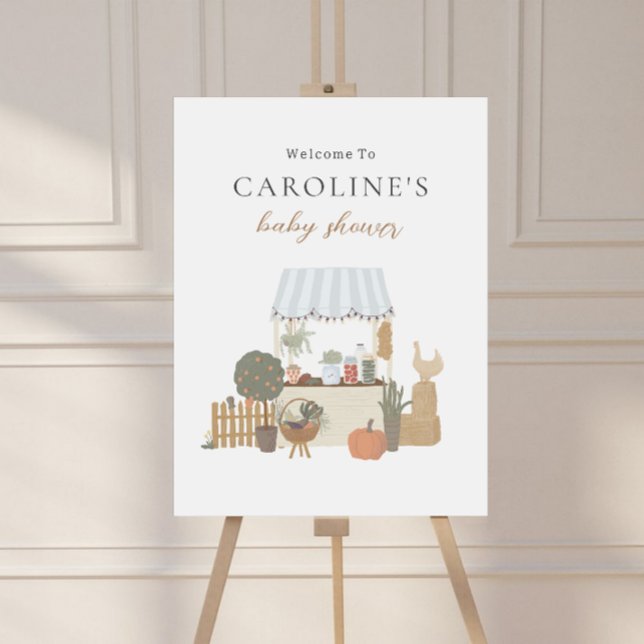 Välkomsthälsning för babyskor på jordbrukarmarknad poster (Skapare uppladdad)