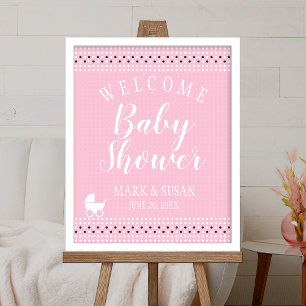 Välkomsthälsning för babyskor Poster med Barnvagn