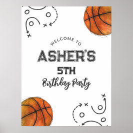 Välkomsthälsning för basketboll på dagen Välkomsth Poster
