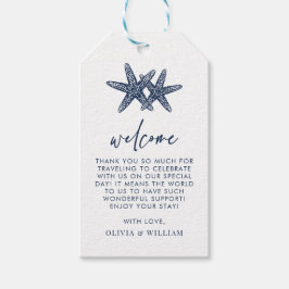 Välkomsthälsning för Beach-bröllopet Presentetikett