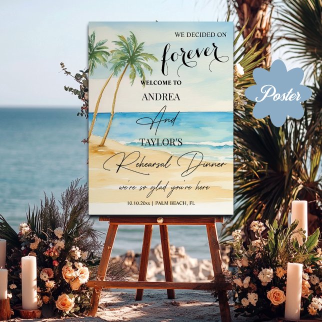 Välkomsthälsning för Beach och Handflatan Träd Reh Poster (Skapare uppladdad)