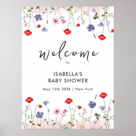 Välkomsthälsning för Bebisjuggen Meadow Summer Wil Poster