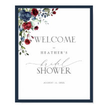 Välkomsthälsning för blå burgundisk vattenfärg