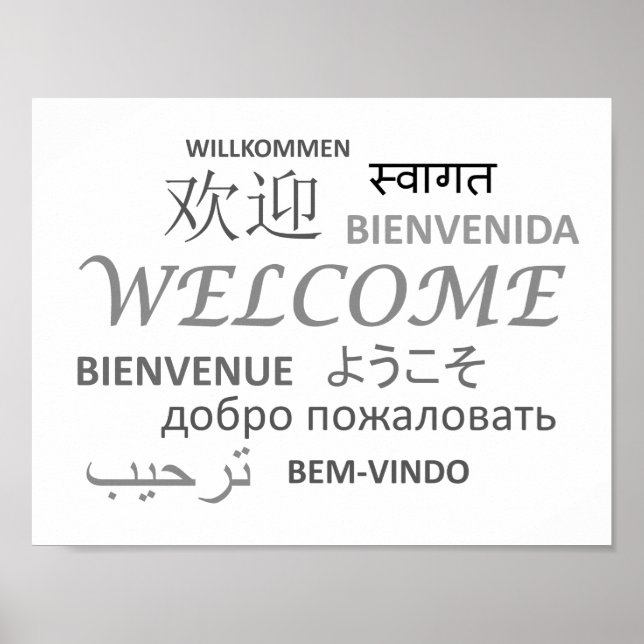 Välkomsthälsning för Black & White Många Poster (Framsidan)