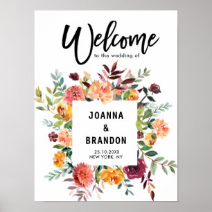 Välkomsthälsning för Blommigten Bröllop Poster