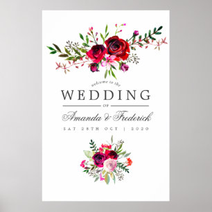 Välkomsthälsning för Blommigten Fall Wedons Waterc Poster