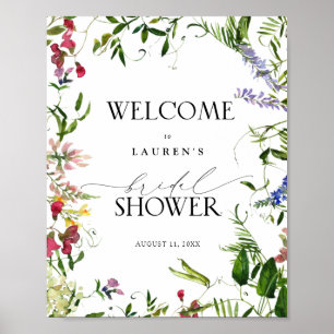 Välkomsthälsning för Blommigten Watercolor sommar Poster