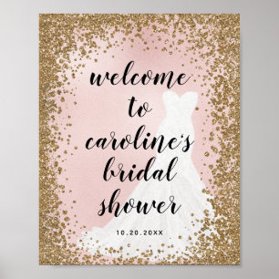 Välkomsthälsning för Bride Dress-Möhippan i Glitte Poster