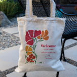 Välkomsthälsning för Bright & Colorful Nouveau Flo Tygkasse<br><div class="desc">En ljus och modern palett i färg skiljer den här bröllop-sorten från resten. Designen har en stiliserad blommigt och du kan anpassa all text.</div>