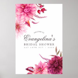 Välkomsthälsning för Burgundy och  höst-Möhippa Poster