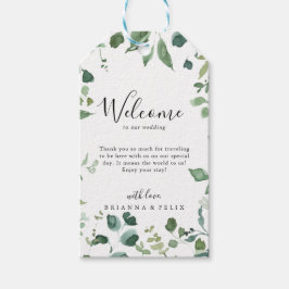 Välkomsthälsning för Calligraphy Script Grönt Foli Presentetikett