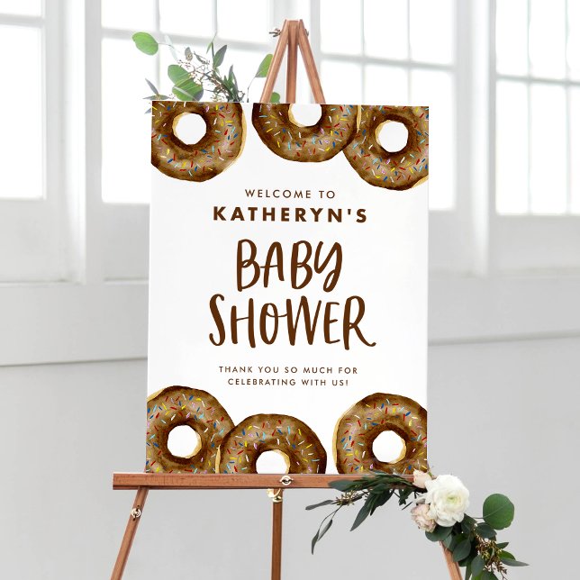 Välkomsthälsning för Chocolate Donuts Baby Shower Poster (Skapare uppladdad)