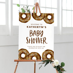 Välkomsthälsning för Chocolate Donuts Baby Shower Poster