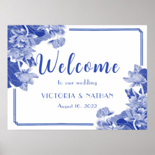 Välkomsthälsning för Classic Blue & White Chinoise Poster