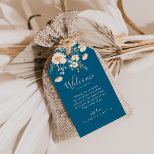 Välkomsthälsning för Classic Boho Wildblomma Bröl Presentetikett