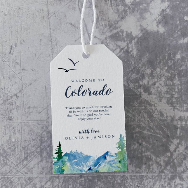 Välkomsthälsning för Colorado Destination Wedding Presentetikett (Skapare uppladdad)