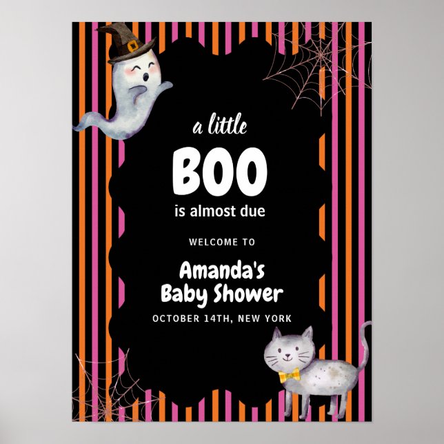 Välkomsthälsning för Colorous Little Boo Ghost Cat Poster (Framsidan)