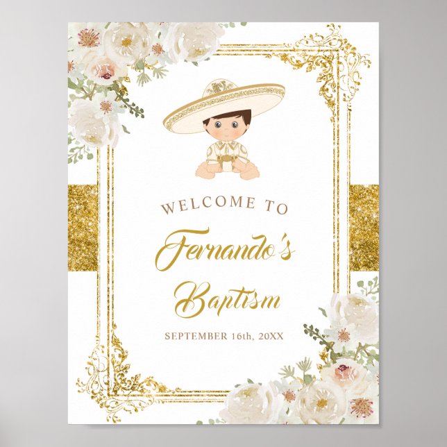 Välkomsthälsning för den mexikanska Guld Fiesta Bo Poster (Framsidan)