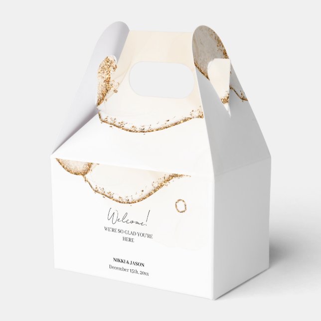 Välkomsthälsning för den moderna minimala Bröllope Presentaskar (Framsidan Sidan)