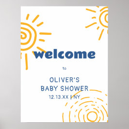 Välkomsthälsning för den moderna Retro Ray of Suns Poster