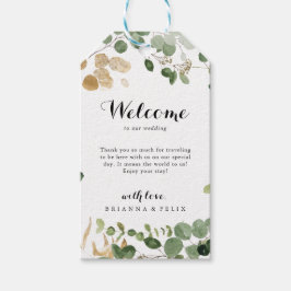 Välkomsthälsning för den tropiska Grönten Guld, Fo Presentetikett