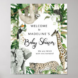 Välkomsthälsning för den tropiska Vilden Safari An Poster